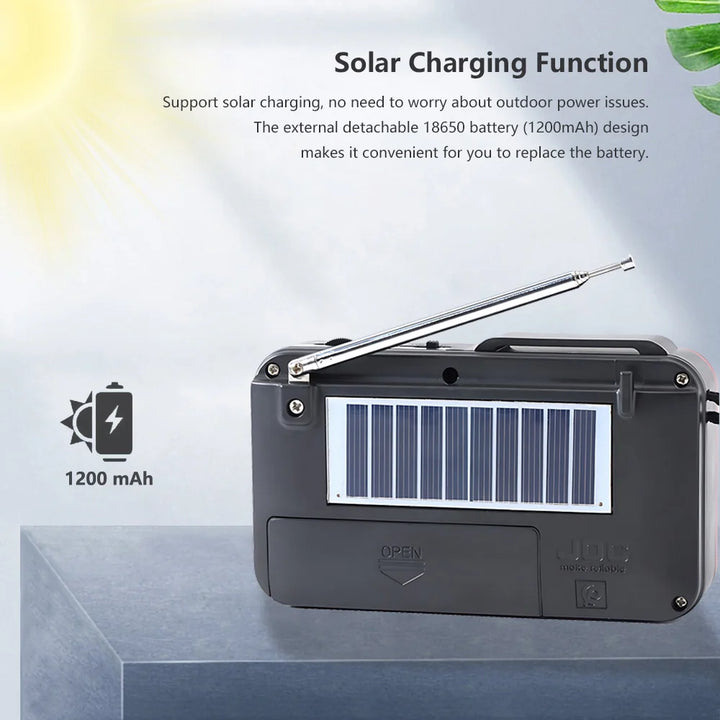 Rechargeable Portable FM Radio Mini Solar Bluetooth Wireless