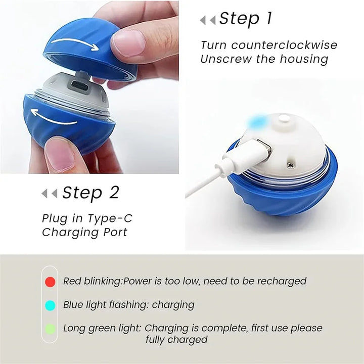 Smart Interactive Bouncing Ball – USB Rechargeable Pet Toy